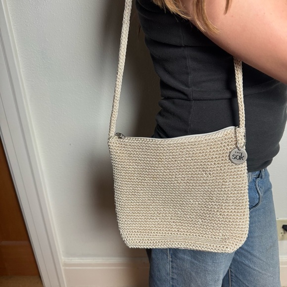 The Sak Handbags - The Sak Beige shoulder Bag 00s 90s knit crochet Excellent‎ condition